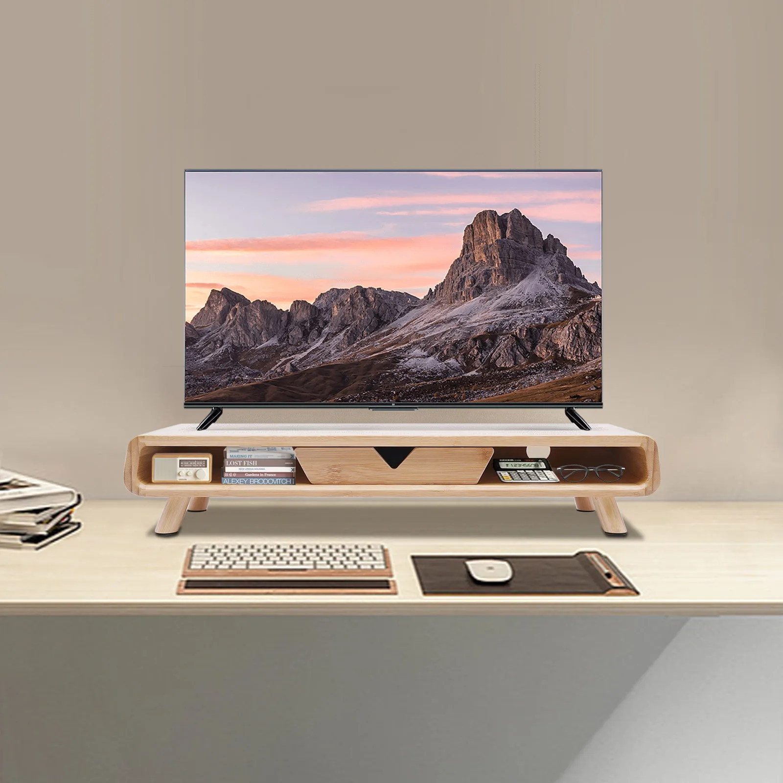 Monitor Riser Wood - NEW Ergonomic Height Wood Monitor Stand,