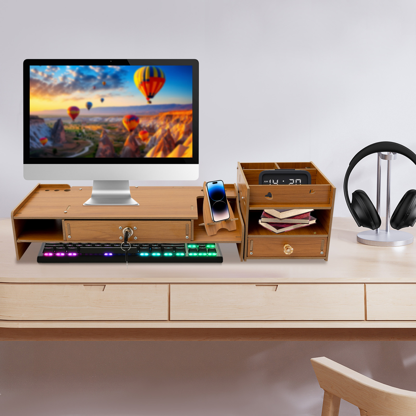 Monitor Riser Wood - MDF Desktop Monitor Stand Monitor Riser