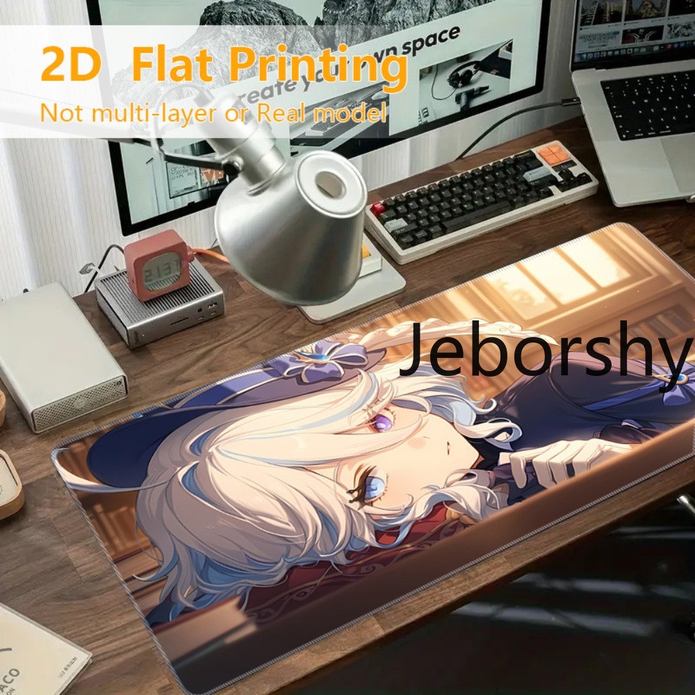 Desk Setup Blue - Sophisticated Blue & White Tone Girl