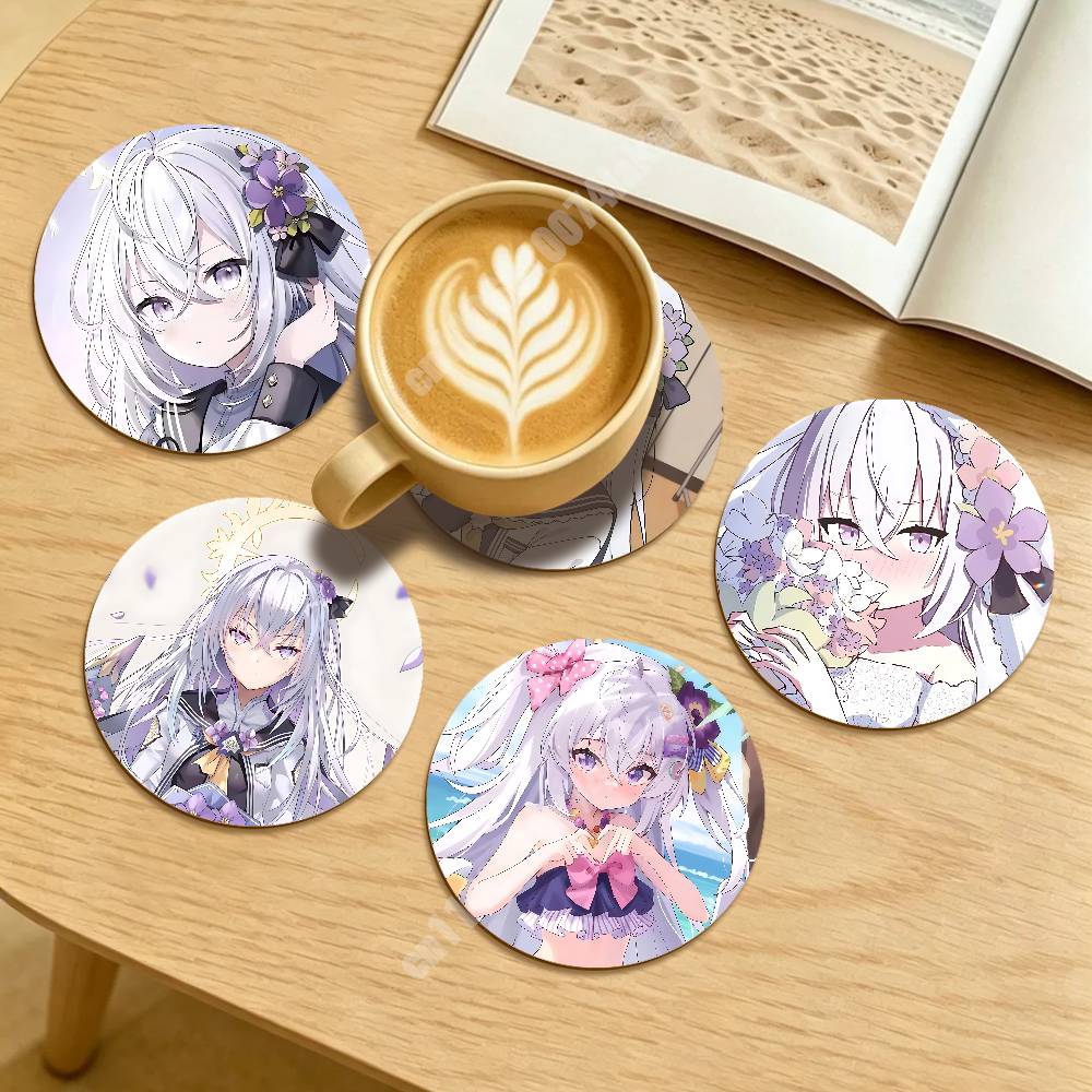 Desk Setup Blue - Blue Archive Shirasu Azusa Round Coaster