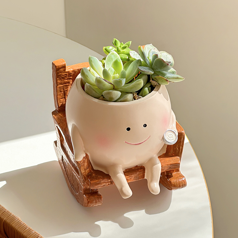 Desk Setup Plant - Stylish Cute Cartoon Ghost Resin Succulent