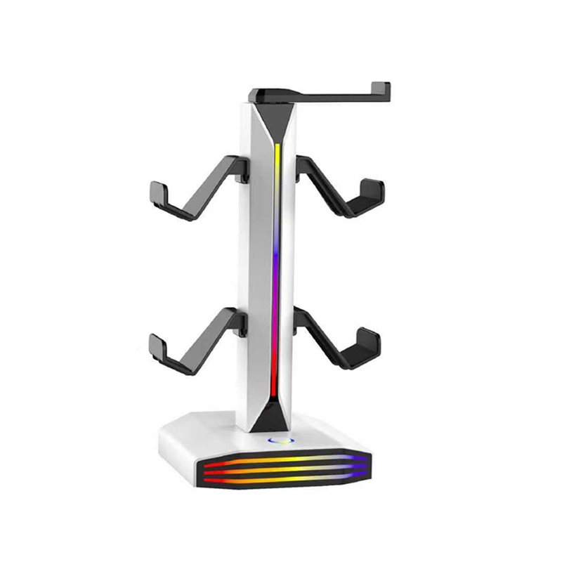 Desk Setup Headphone Stand - B47C RGB Earphone Rack For PC
