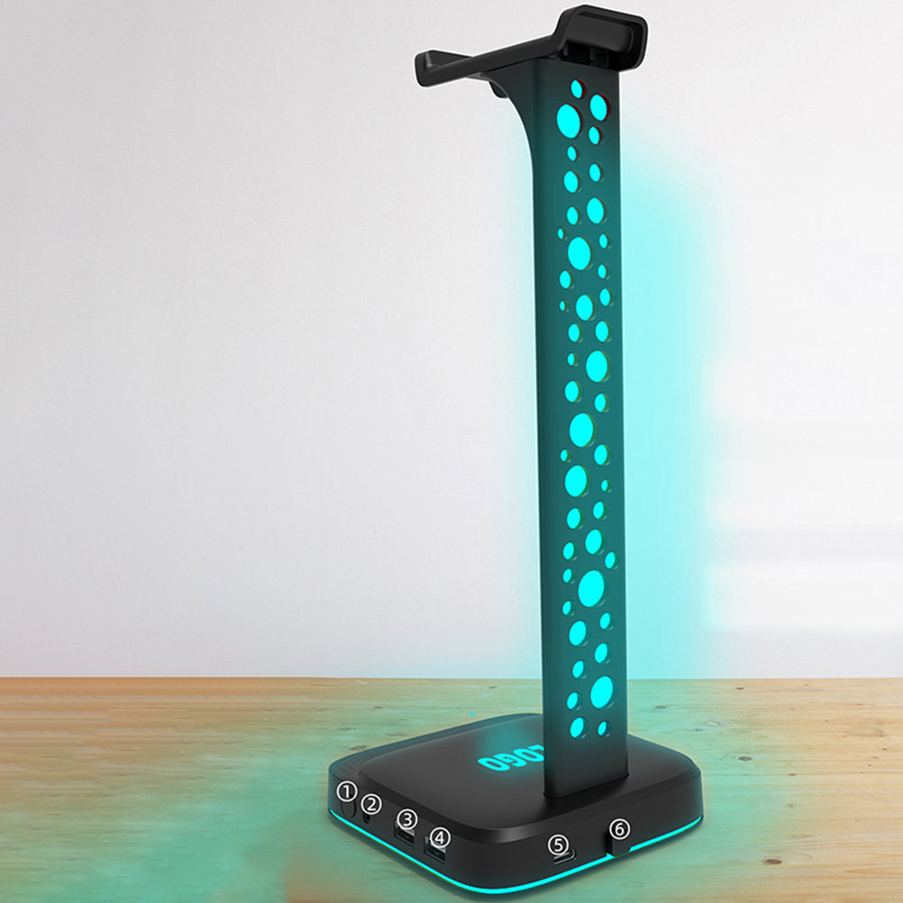 Desk Setup Headphone Stand - Rgb Headset Stand for Desk Gaming