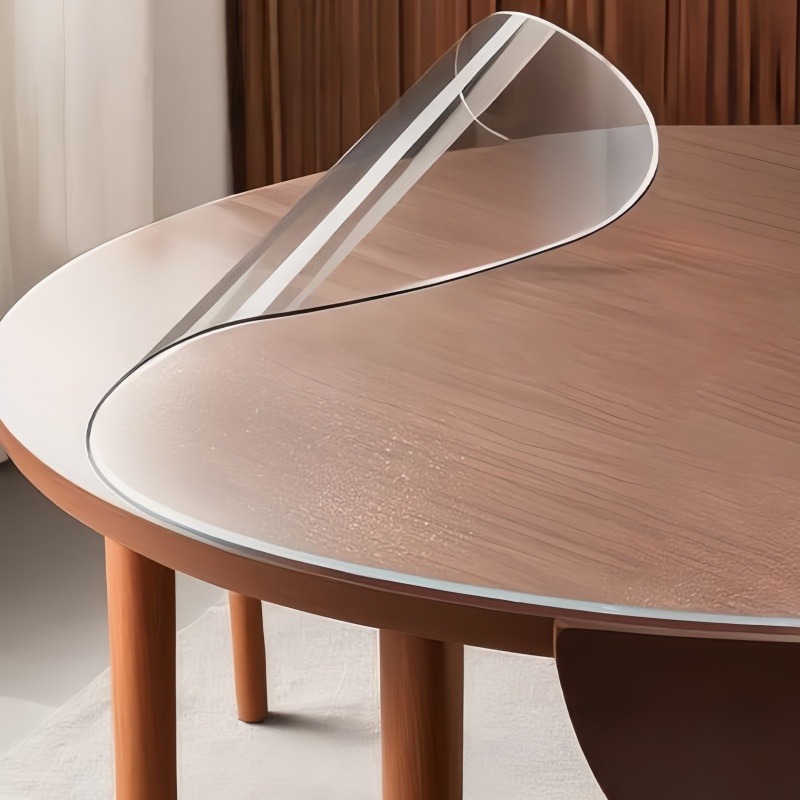 Desk Setup Cozy - 1pc 100/110/120cm Clear PVC Round Table