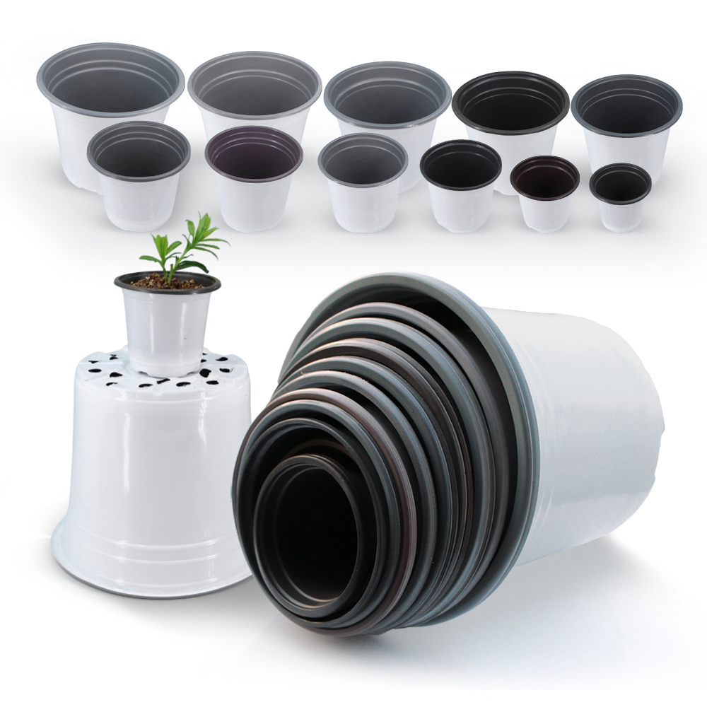 Desk Setup Plant - Garden White Plasticc Flowerpot for Cultivation
