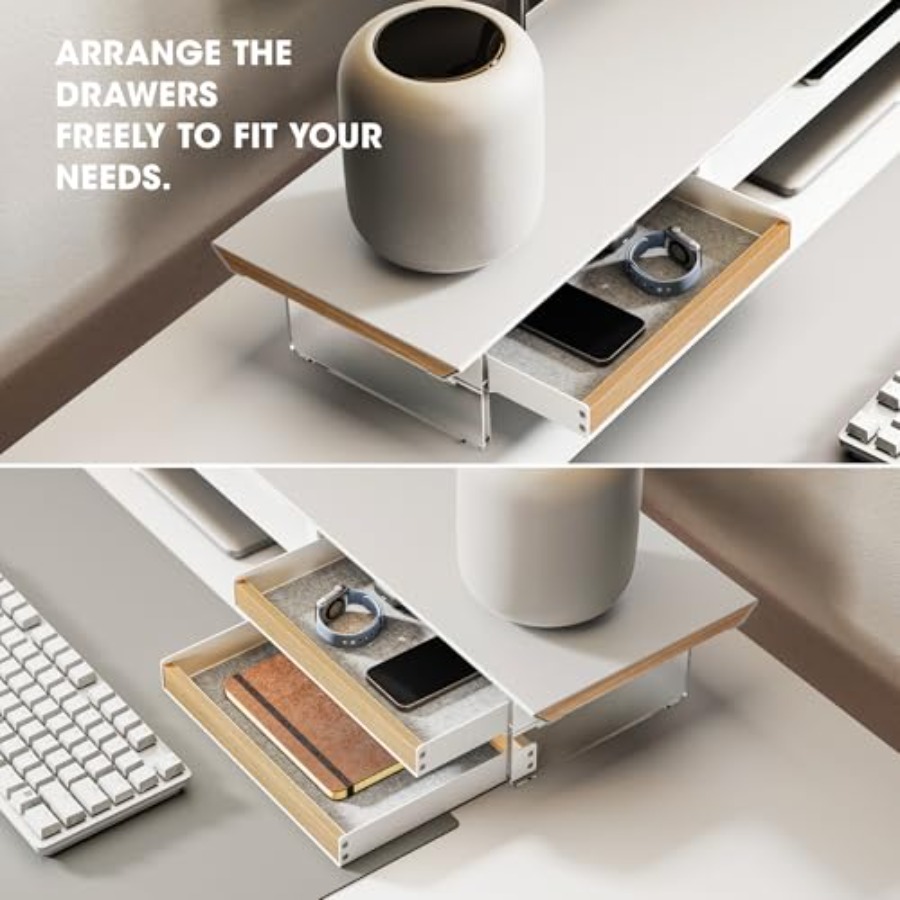 Dual Monitor Stand with Drawer - Monitor Riser Wood 리뷰 및 가격