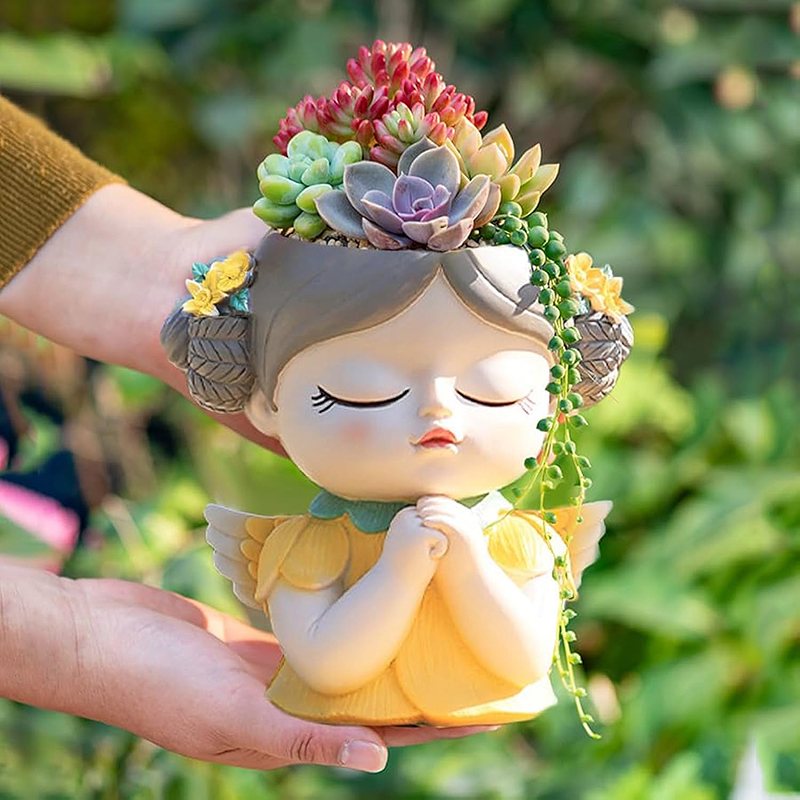 7 inch Cute Angel Girl Face Pl - Desk Setup Plant 리뷰 및 가격