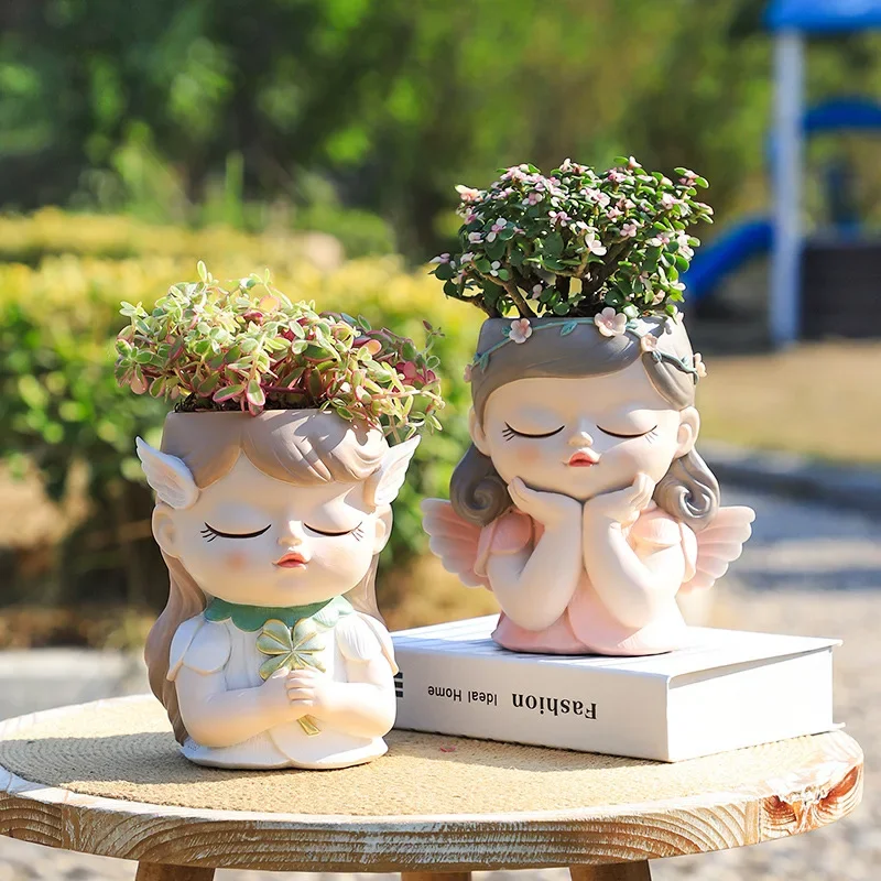 7 inch Cute Angel Girl Face Pl - Desk Setup Plant 리뷰 및 가격