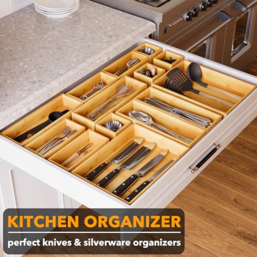 14-Piece Bamboo Drawer Organiz - Drawer Organizer Bamboo 리뷰 및 가격