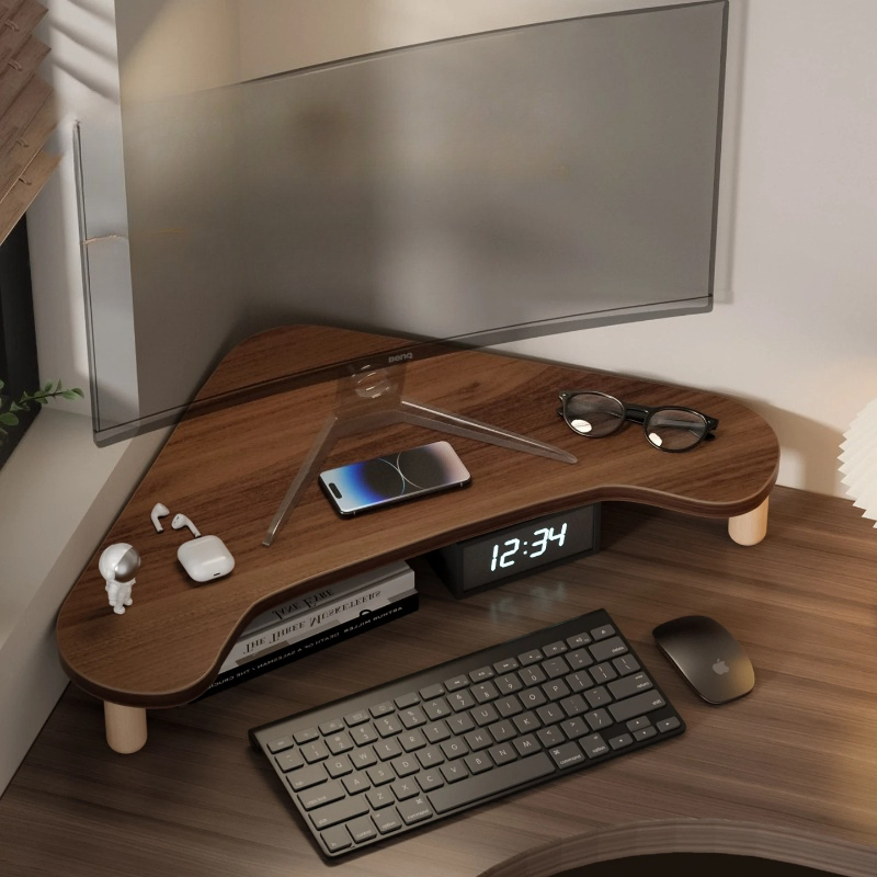 Corner Computer Stand, Triangl - Monitor Riser Wood 리뷰 및 가격
