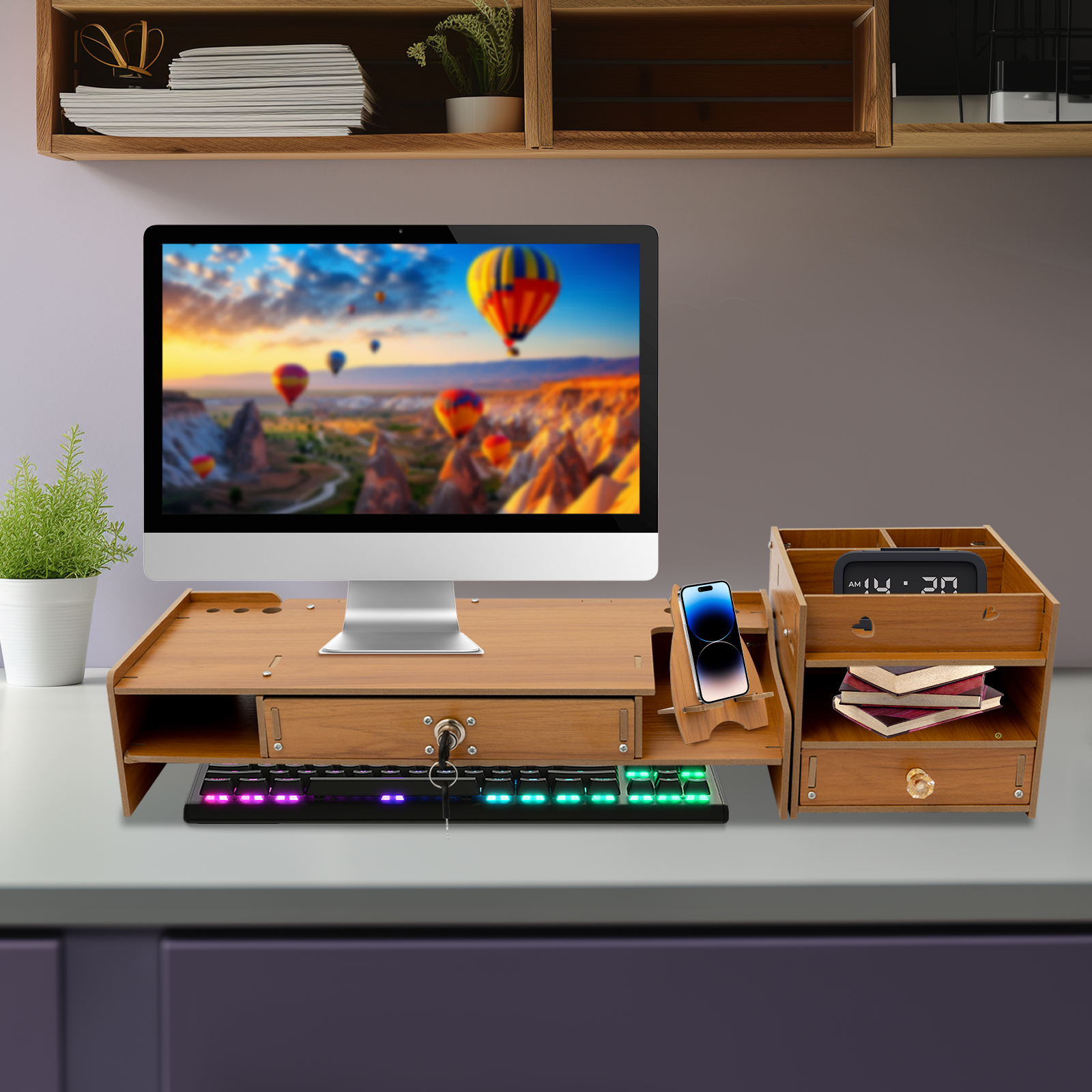 MDF Desktop Monitor Stand Moni - Monitor Riser Wood 리뷰 및 가격