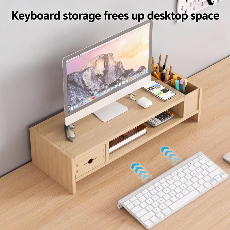 Wooden Desktop Organizer with  - Monitor Riser Wood 리뷰 및 가격