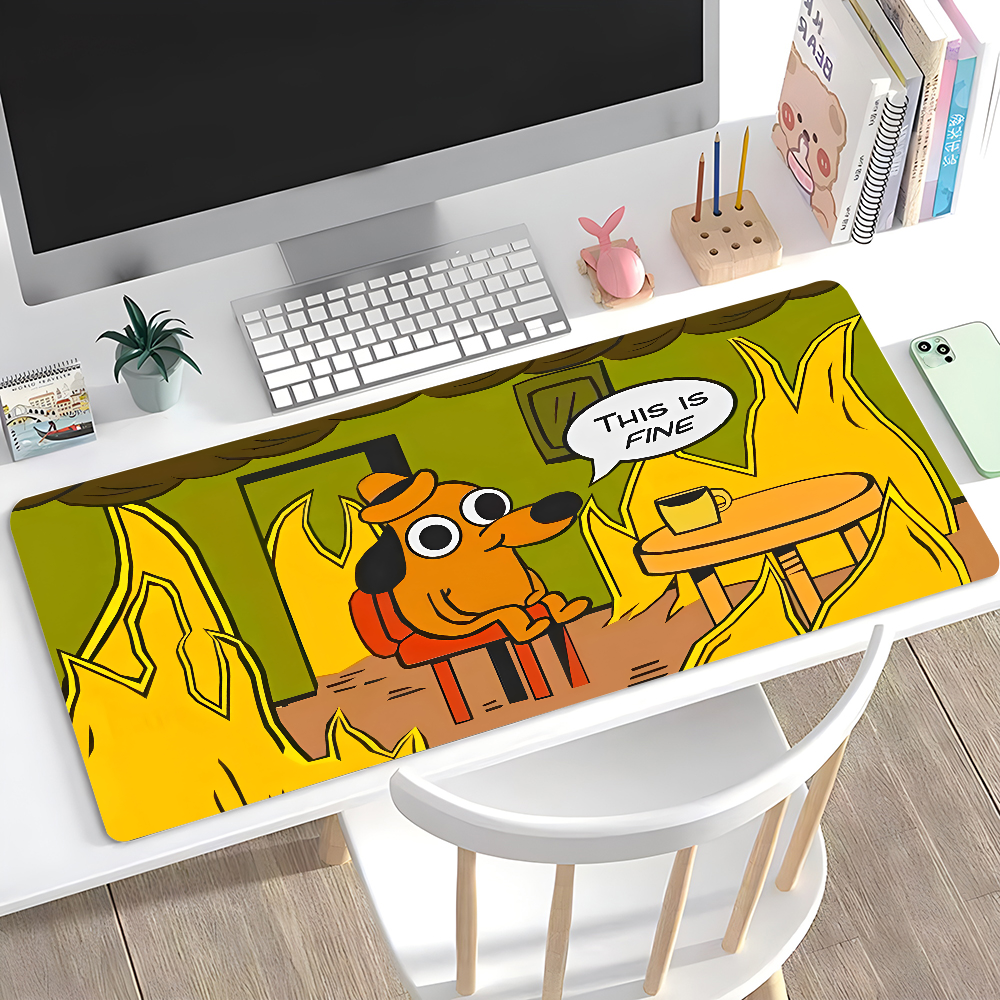 This Is Fine Dog Dachshund Mou - Desk Setup Cozy 리뷰 및 가격