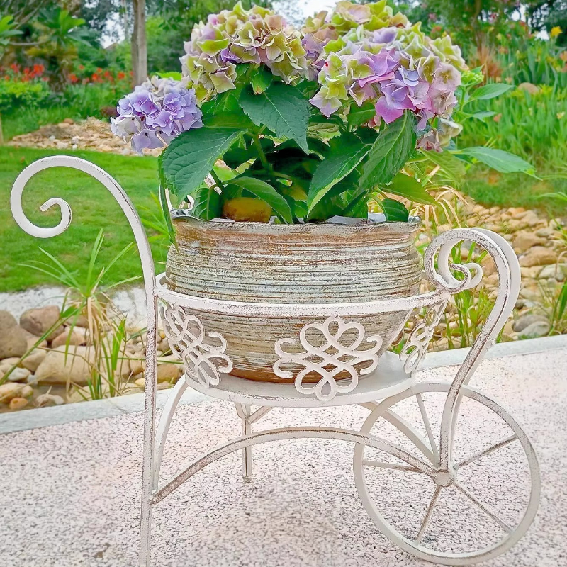 Iron Flower Planter Cart Garde - Desk Setup White 리뷰 및 가격