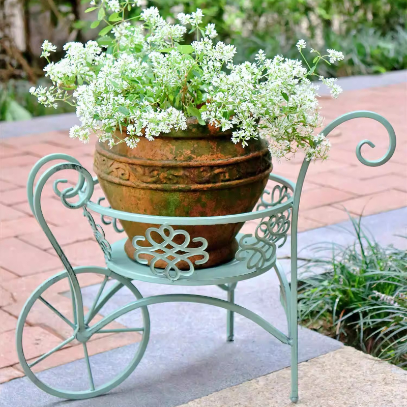 Iron Flower Planter Cart Garde - Desk Setup White 리뷰 및 가격