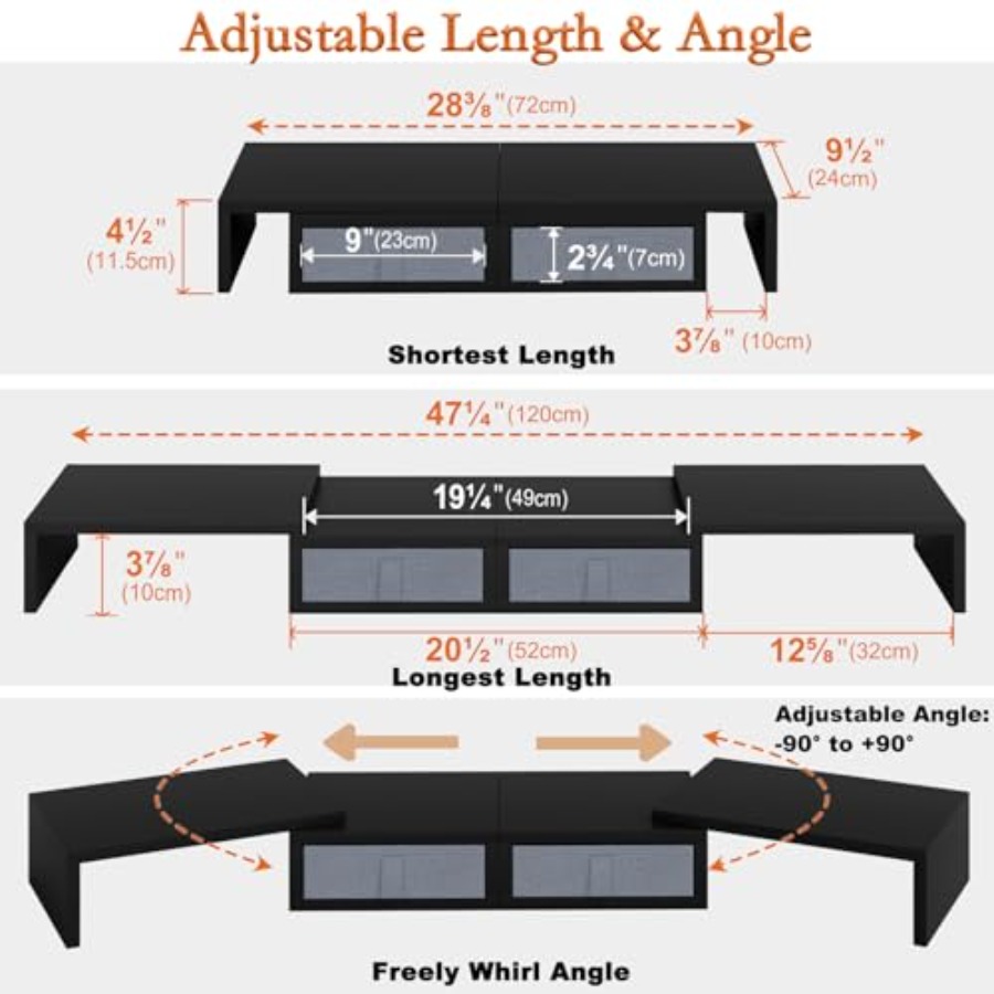 Wood Dual Monitor Stand Riser  - Monitor Riser Wood 리뷰 및 가격