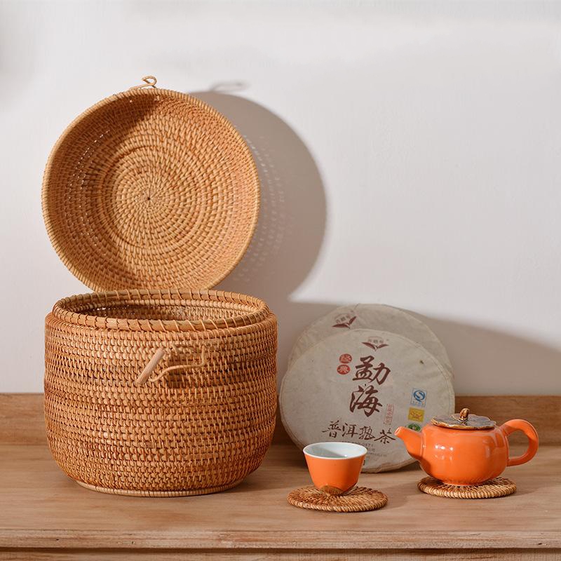 Handwoven Rattan Tea Storage B - Drawer Organizer Bamboo 리뷰 및 가격