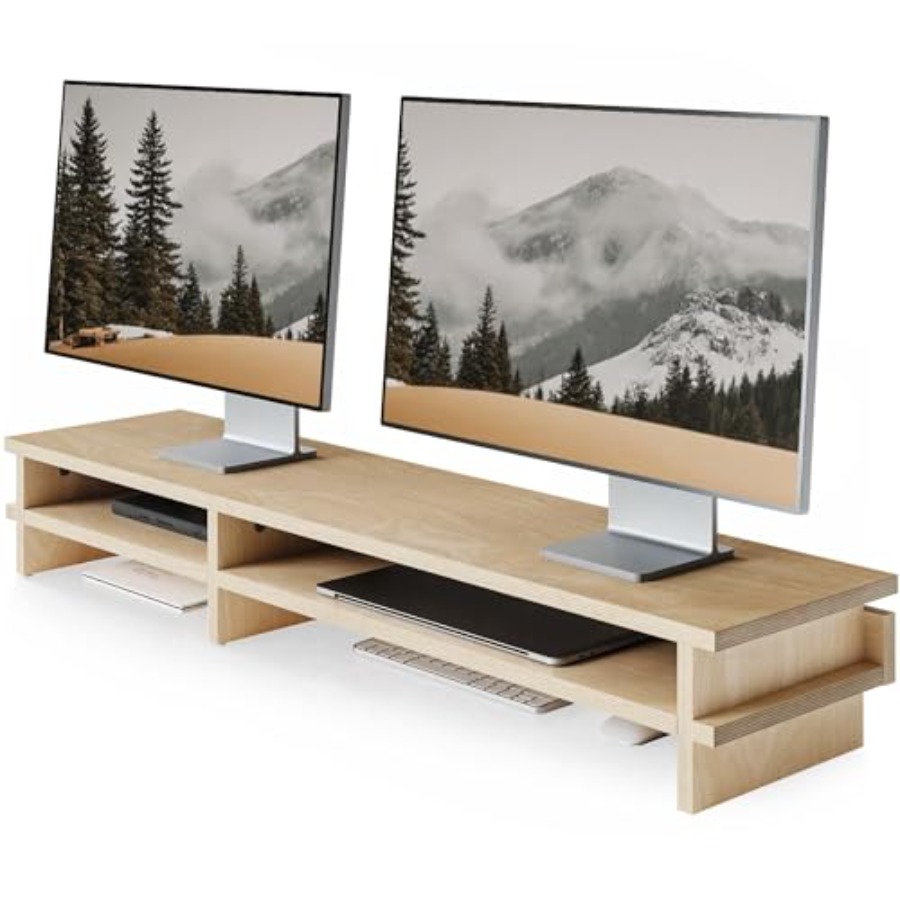 Dual Monitor Stand 39.4in Wood - Monitor Riser Wood 리뷰 및 가격