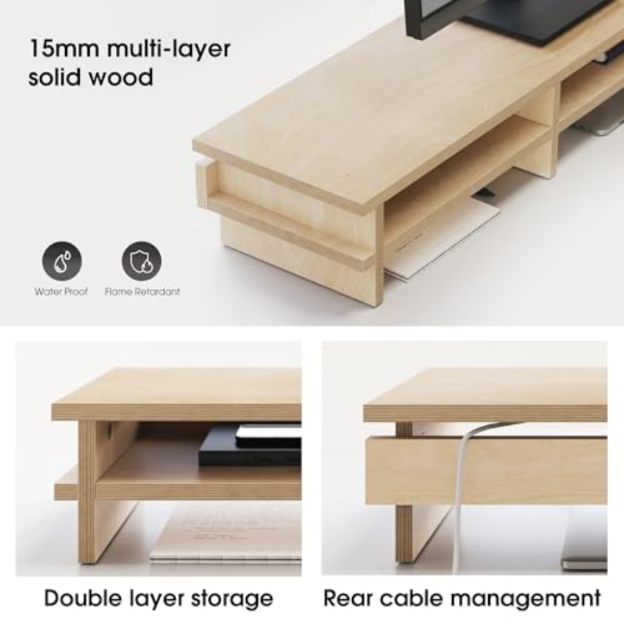 Dual Monitor Stand 39.4in Wood - Monitor Riser Wood 리뷰 및 가격