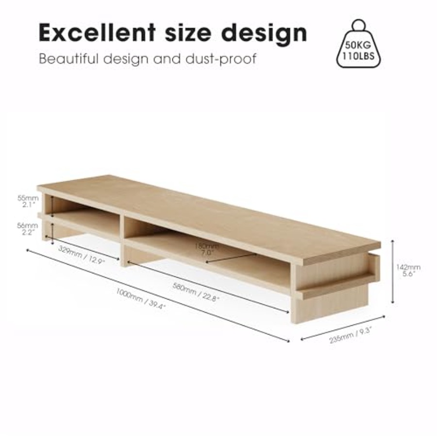 Dual Monitor Stand 39.4in Wood - Monitor Riser Wood 리뷰 및 가격