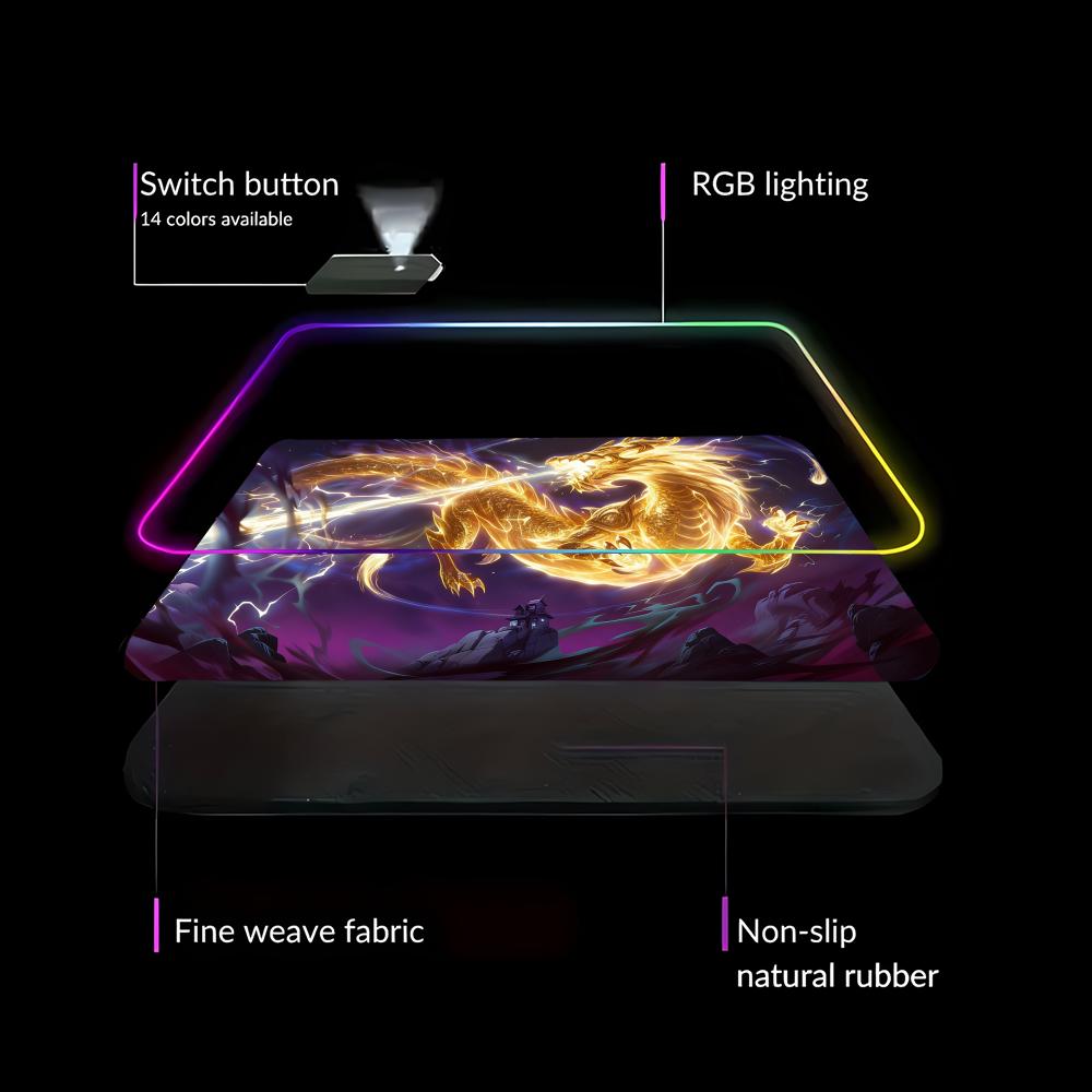 RGB LED Blue Dragon Mouse Pad  - Desk Setup Blue 리뷰 및 가격