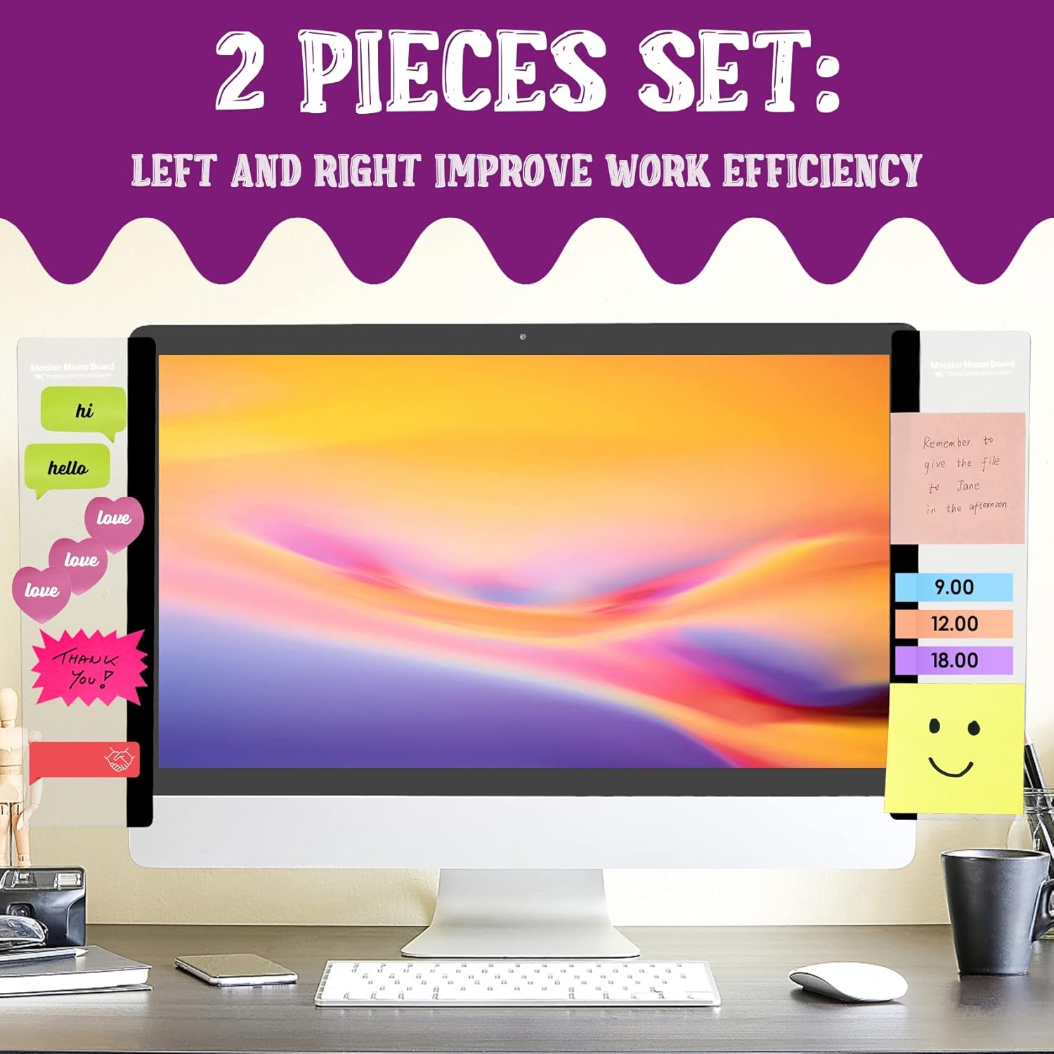 2 Pcs Monitor Memo Board Stick - Sticky Memo Holder 리뷰 및 가격