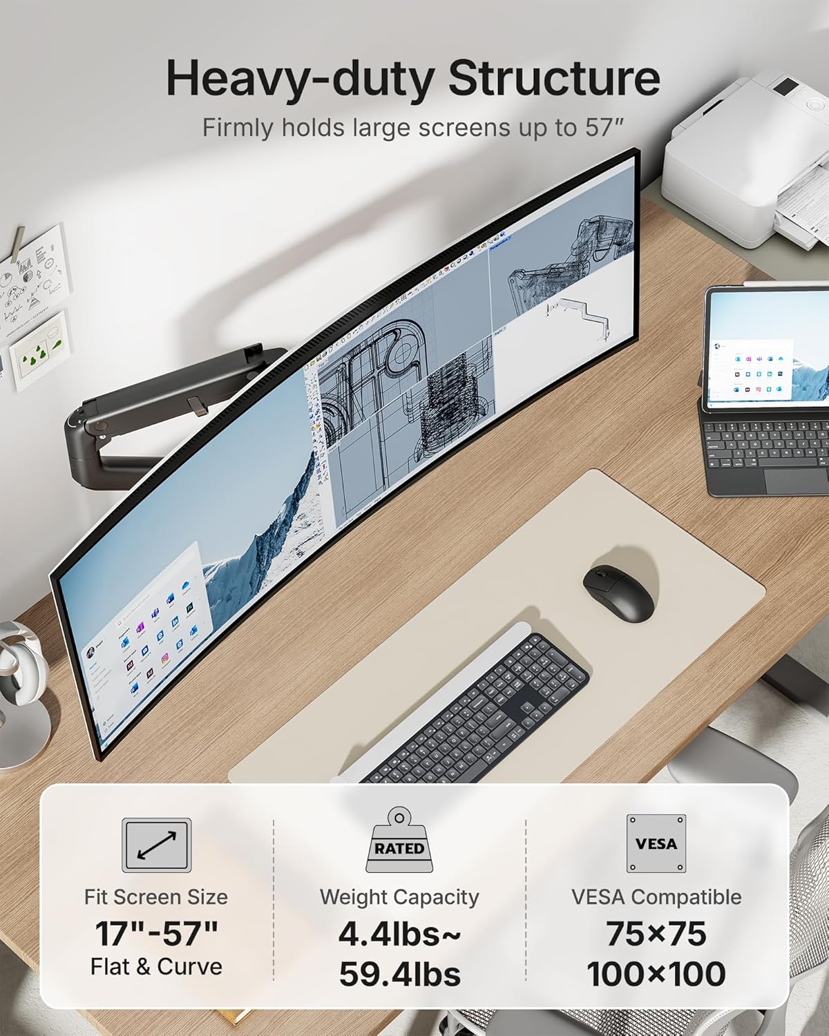 Heavy-Duty Monitor Arm for 17- - Monitor Arm Clamp 리뷰 및 가격