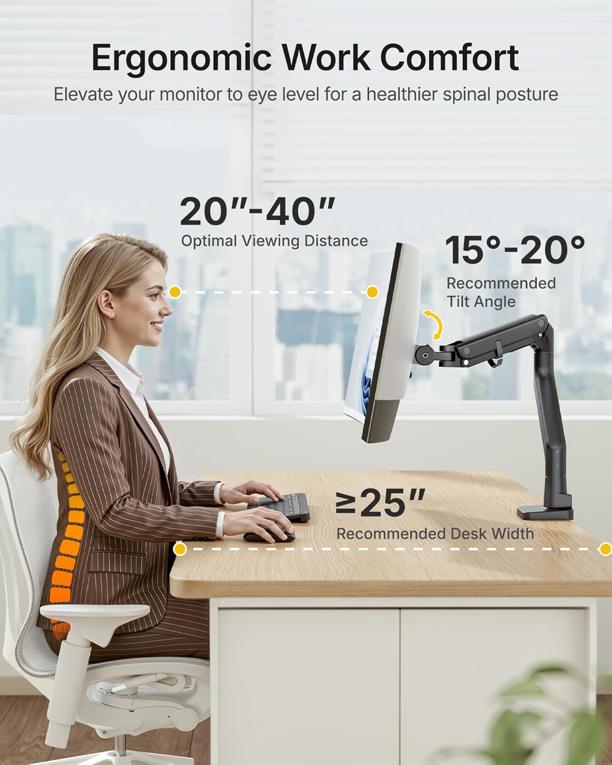 Heavy-Duty Monitor Arm for 17- - Monitor Arm Clamp 리뷰 및 가격