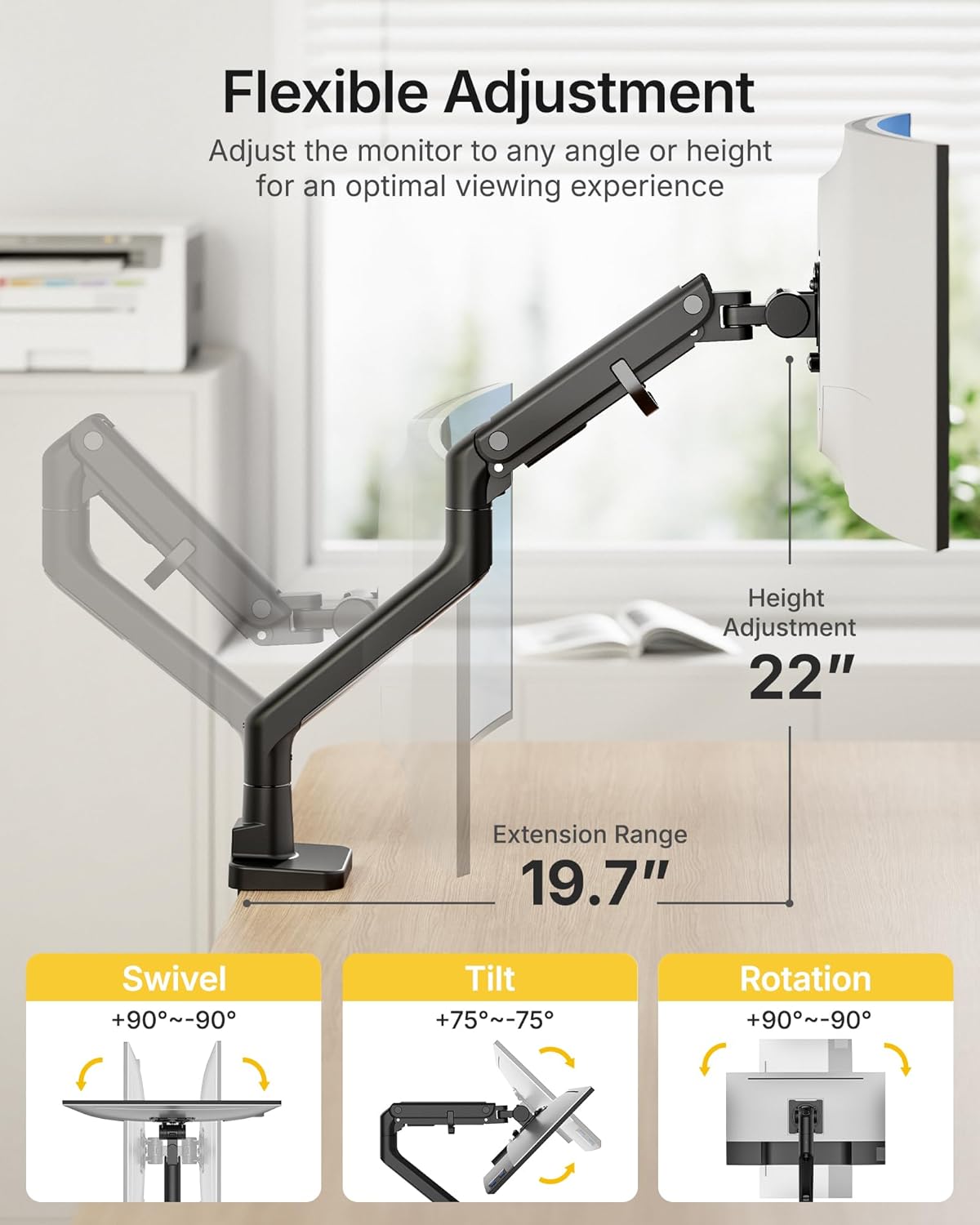 Heavy-Duty Monitor Arm for 17- - Monitor Arm Clamp 리뷰 및 가격