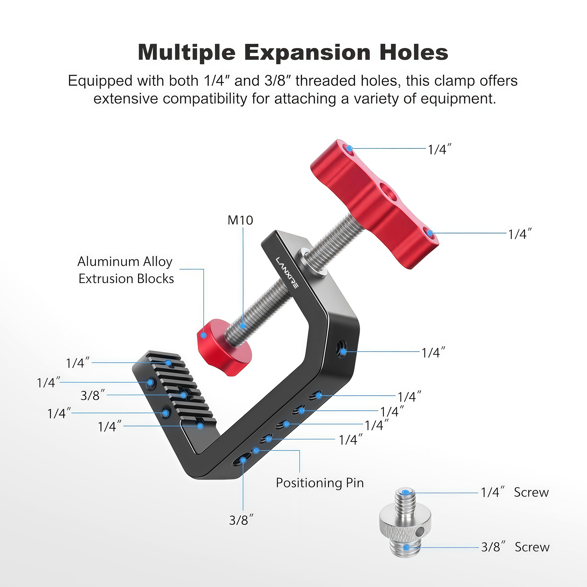 Lanxire Aluminum C-Clamp Desk  - Monitor Arm Clamp 리뷰 및 가격