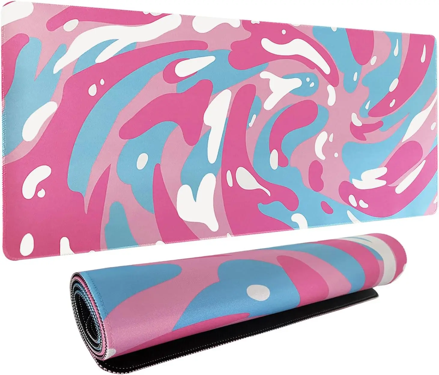 Stylish Pink Blue White Abstra - Desk Setup Blue 리뷰 및 가격