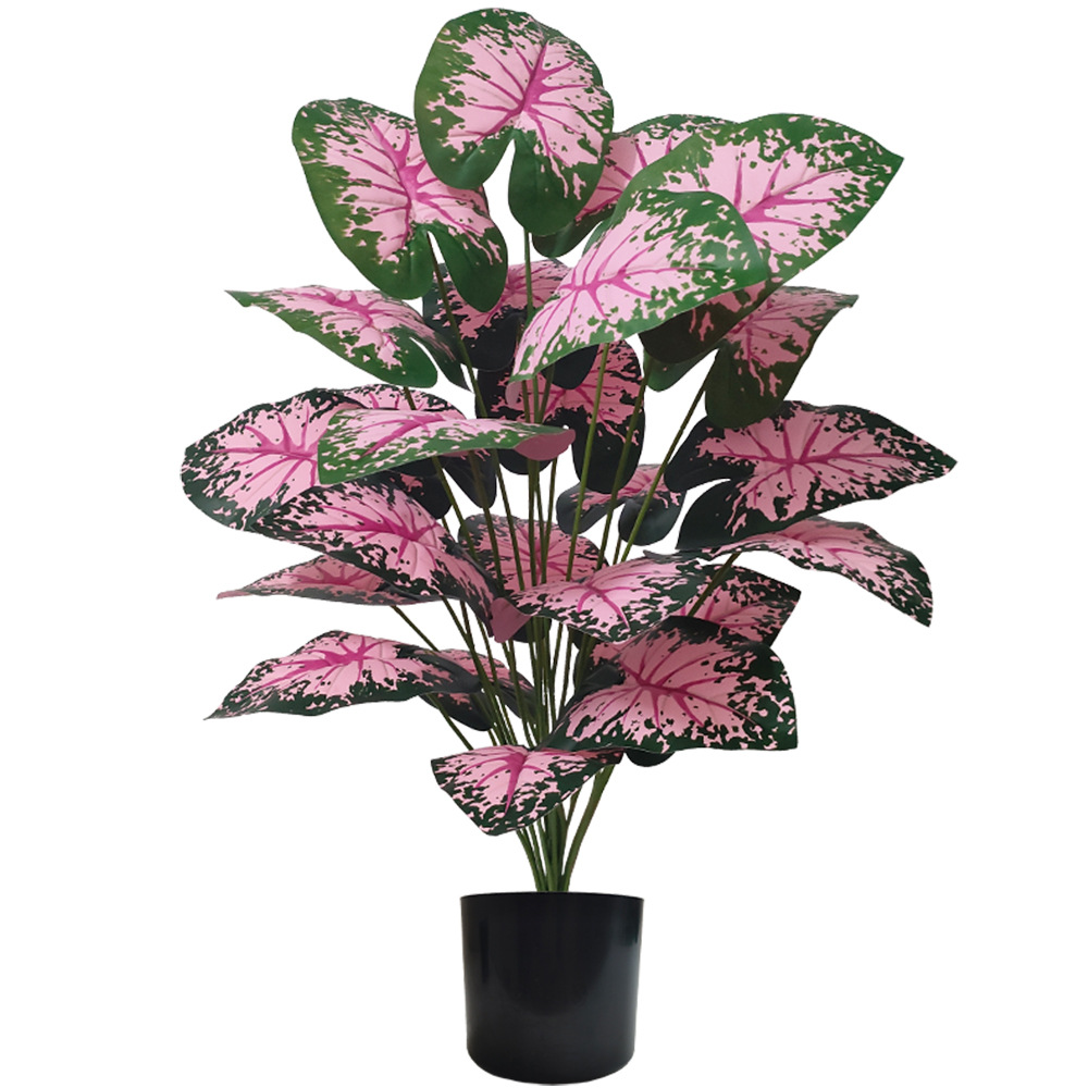 Pink Leaf Potted Plants Fake A - Desk Setup Plant 리뷰 및 가격