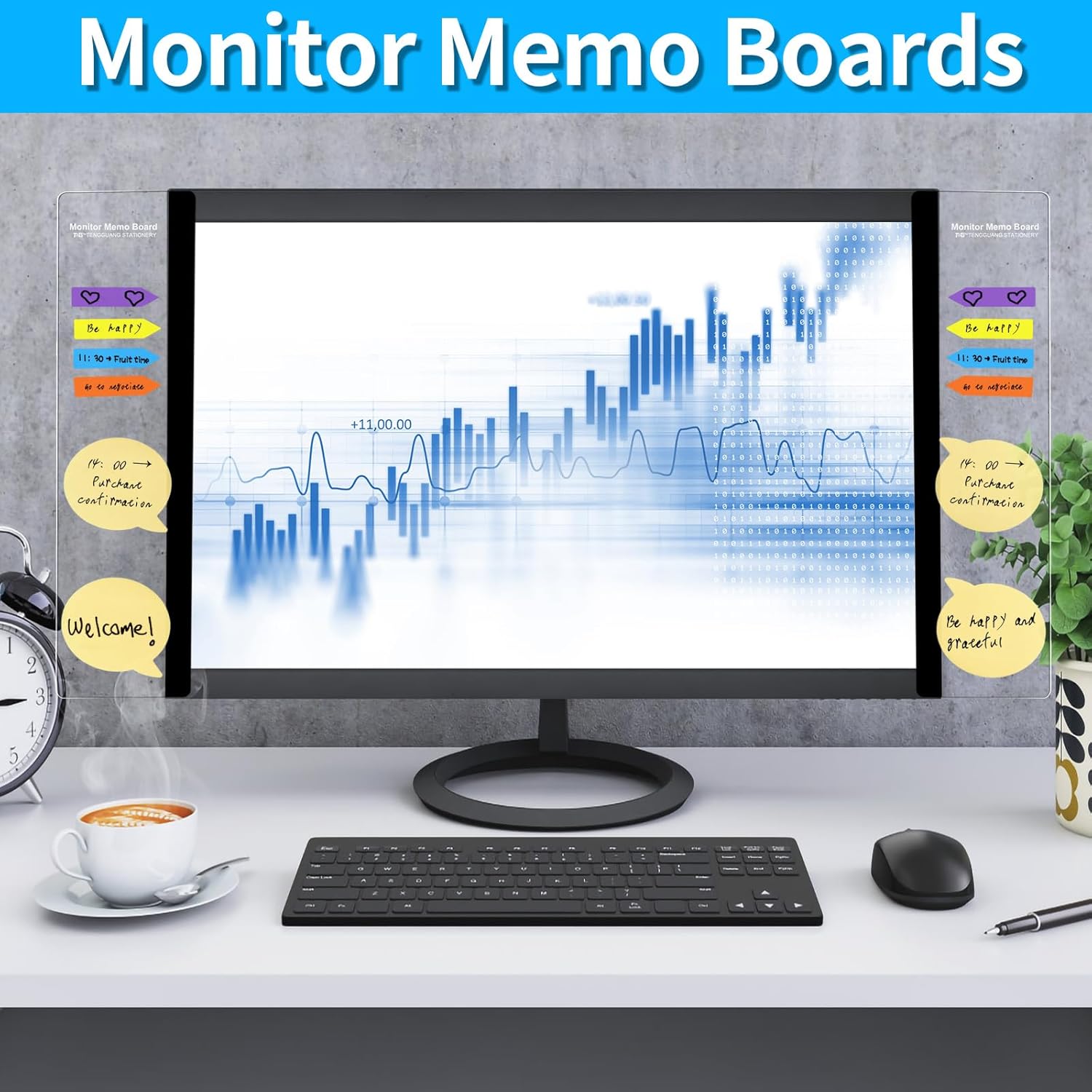 Acrylic Monitor Memo Board, 4  - Sticky Memo Holder 리뷰 및 가격
