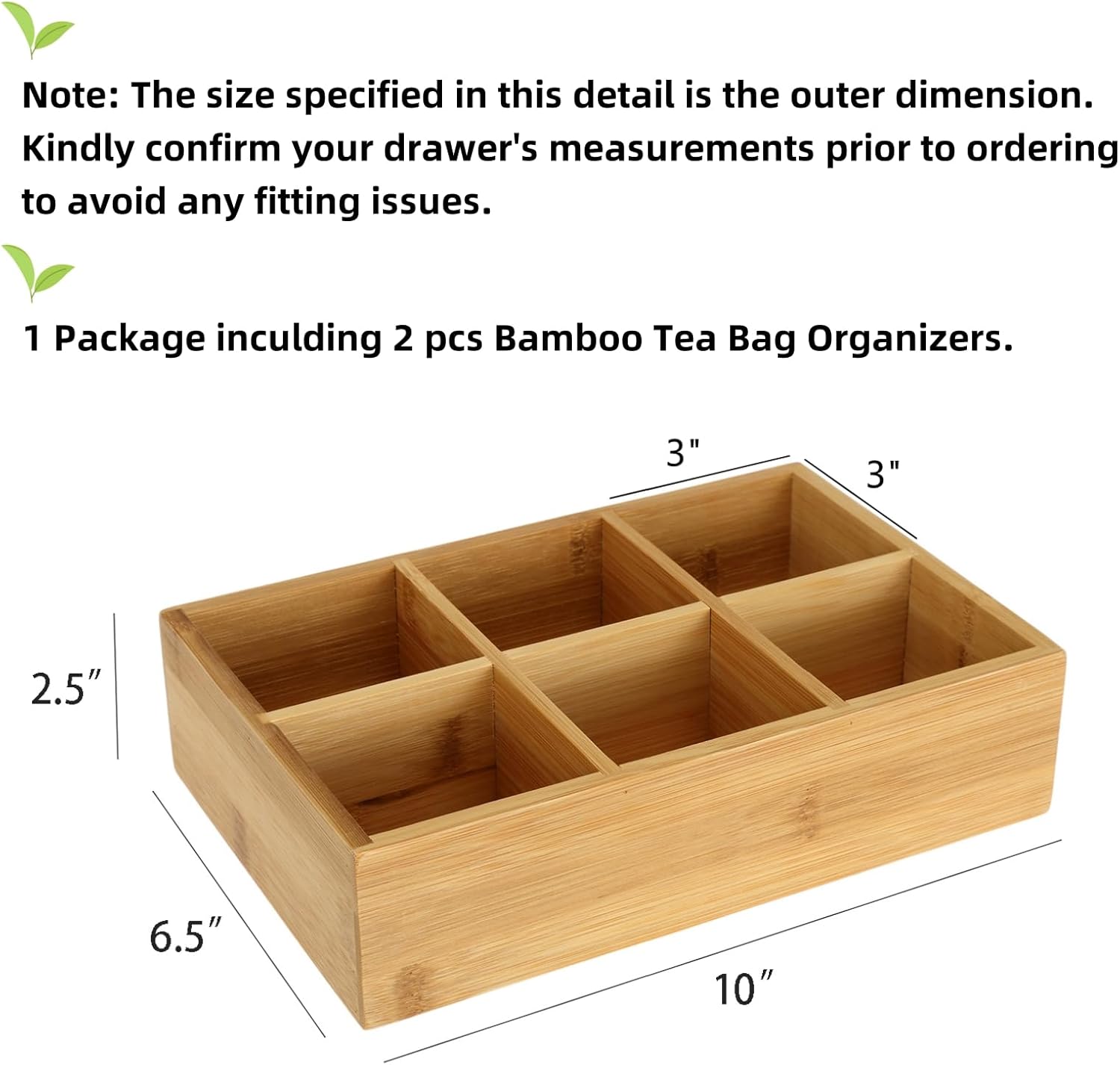 Bamboo Tea Bag Organizer 2 Pac - Drawer Organizer Bamboo 리뷰 및 가격