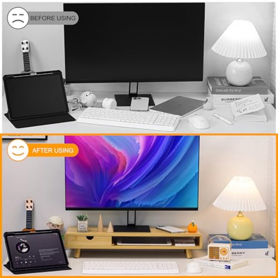 Monitor Stand with Drawer for  - Monitor Riser Wood 리뷰 및 가격