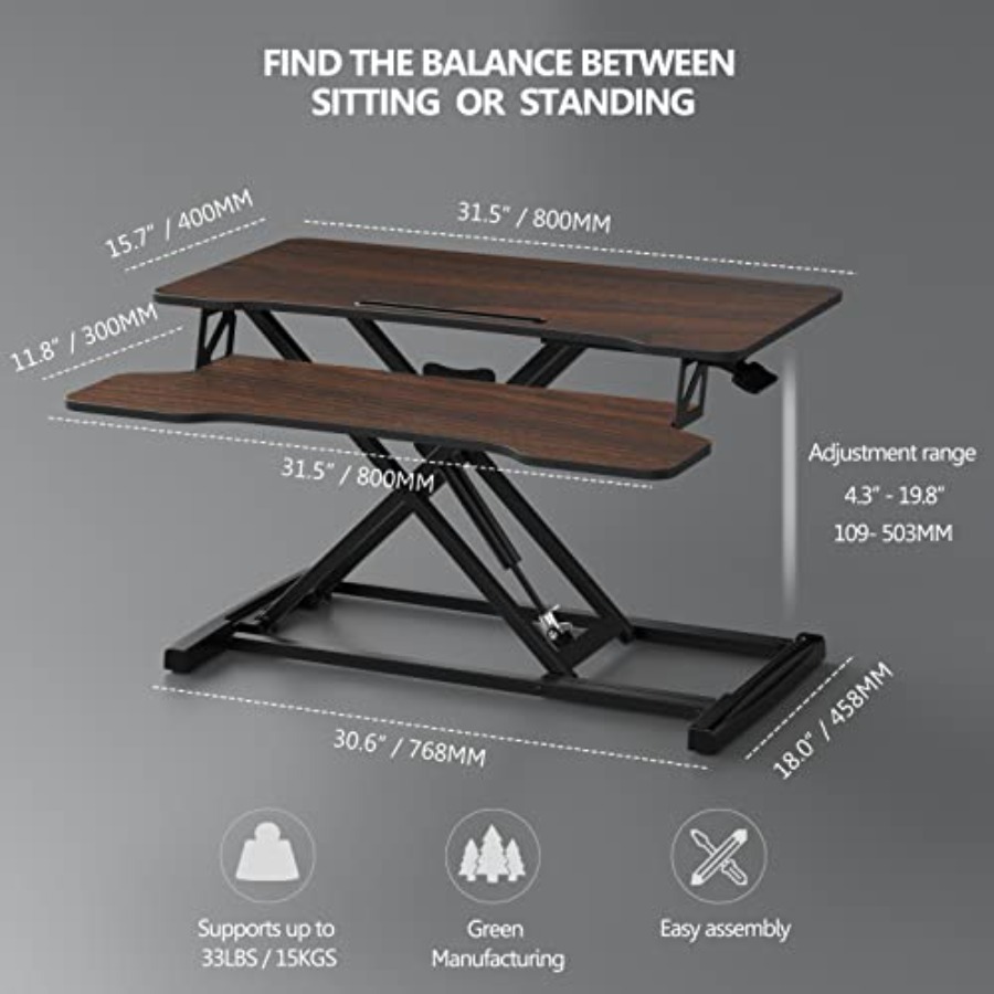 Height Adjustable Standing Des - Monitor Riser Wood 리뷰 및 가격