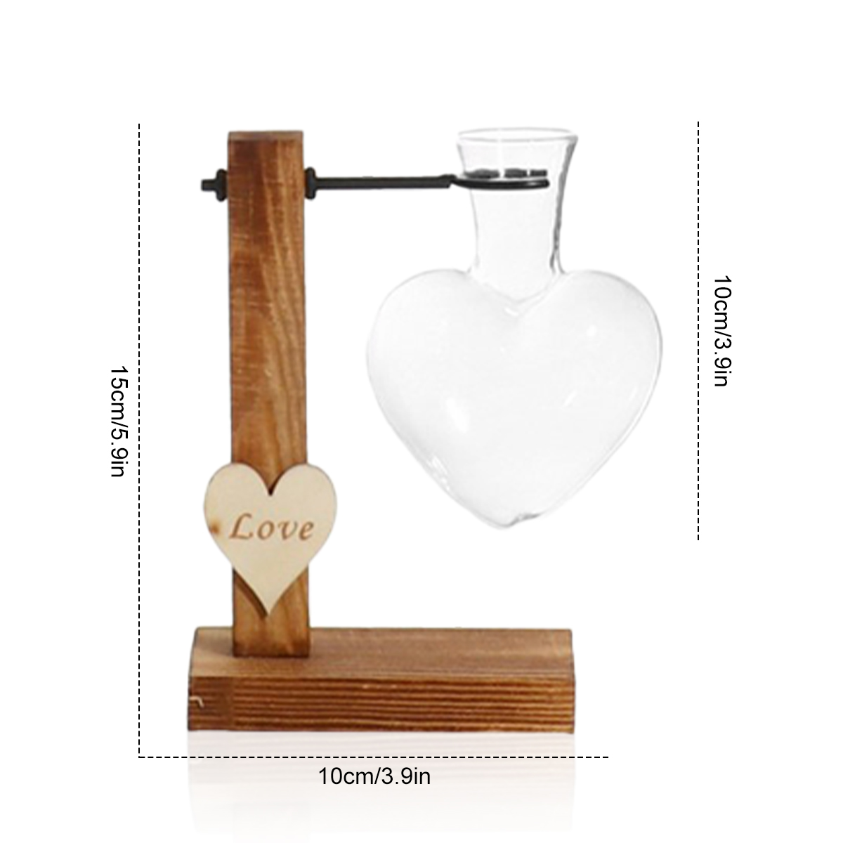 Glass Plant Vase with Wooden S - Desk Setup Plant 리뷰 및 가격