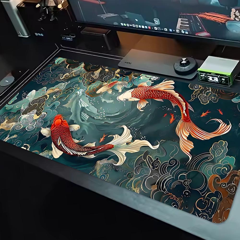 Japanese Koi Fish Desk Mat XXL - Desk Setup Blue 리뷰 및 가격