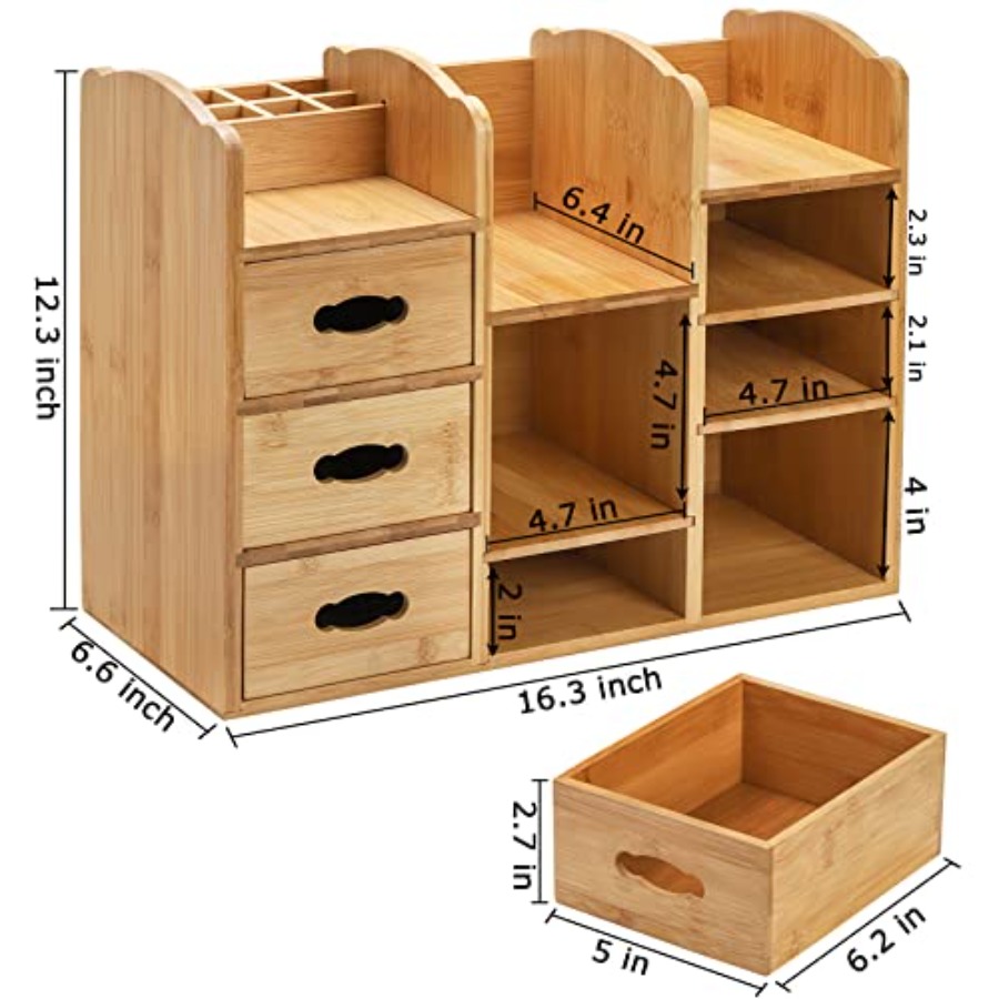Bamboo Makeup Organizer with D - Drawer Organizer Bamboo 리뷰 및 가격