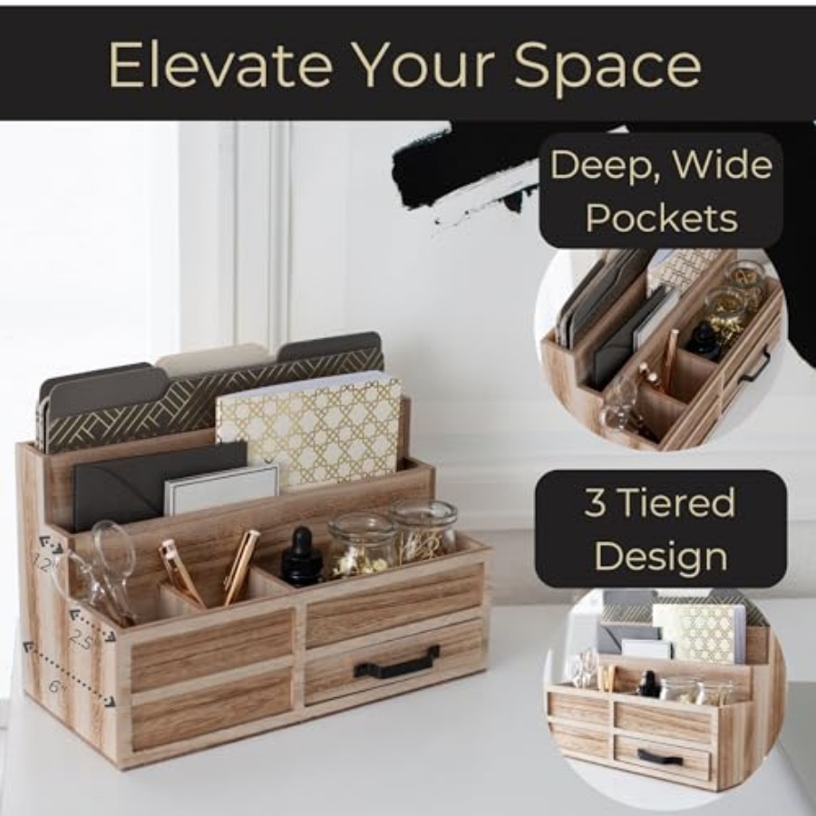 Mail Organizer with Drawer and - Drawer Organizer Bamboo 리뷰 및 가격