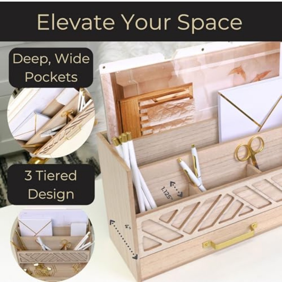 en Mail Organizer with Drawer  - Drawer Organizer Bamboo 리뷰 및 가격