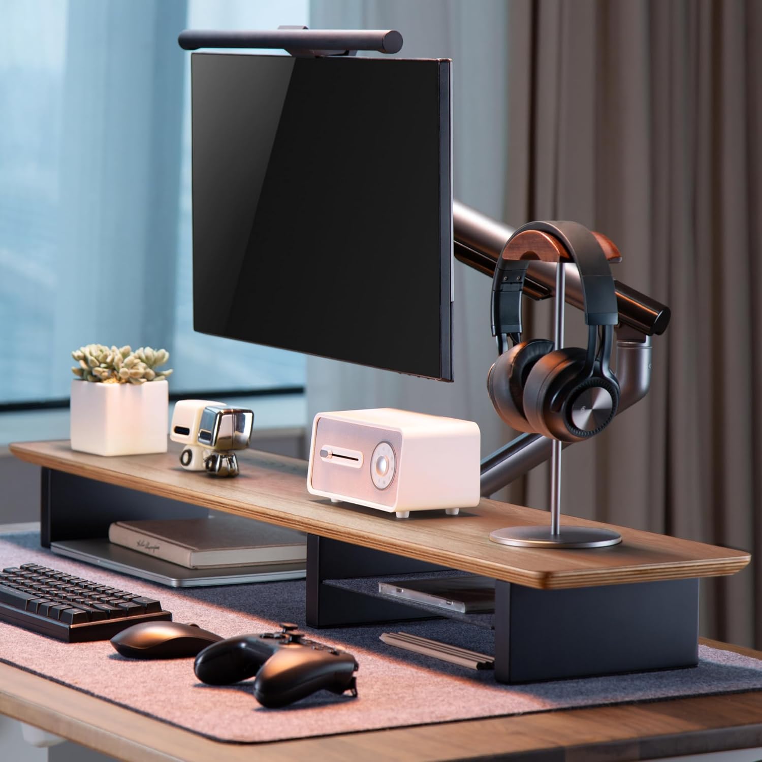 Large Walnut Monitor Stand for - Monitor Riser Wood 리뷰 및 가격