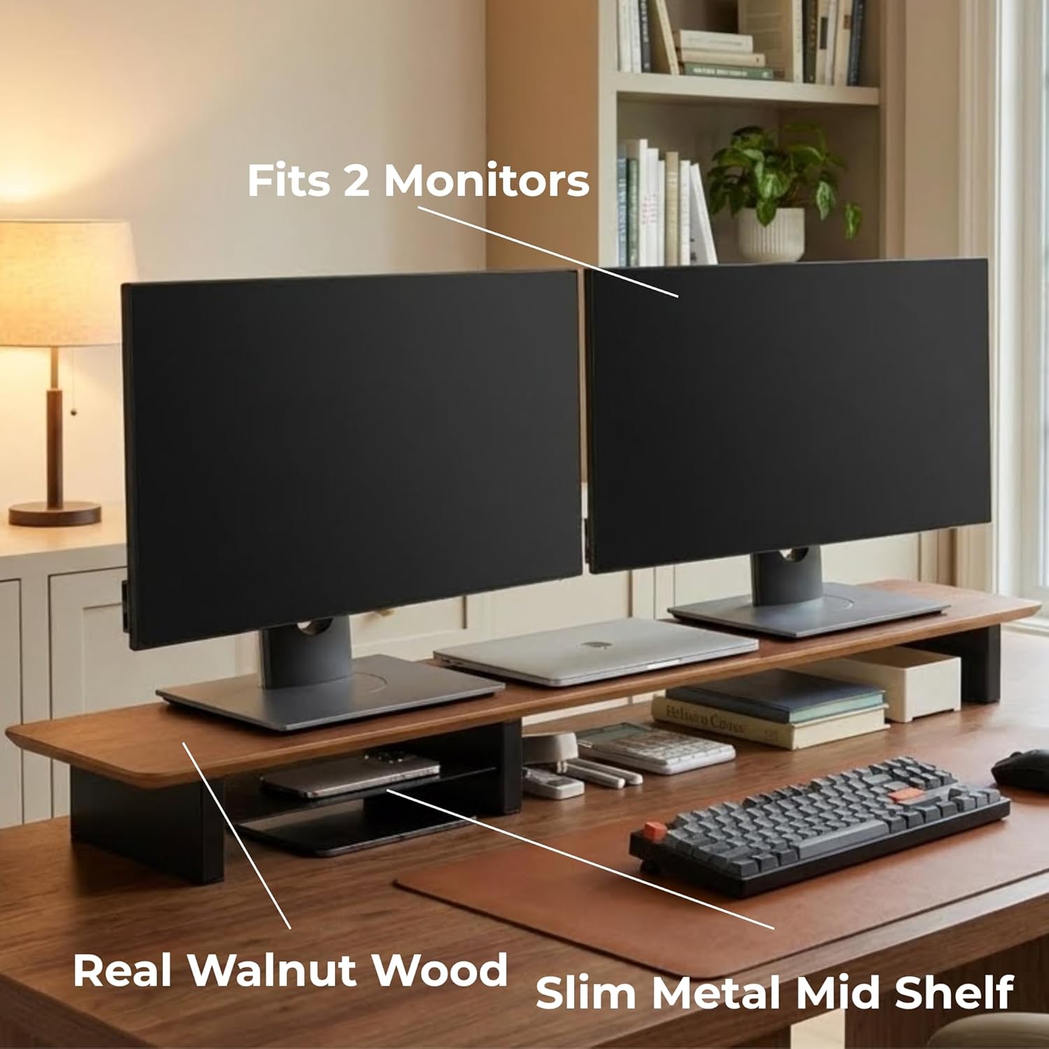 Large Walnut Monitor Stand for - Monitor Riser Wood 리뷰 및 가격