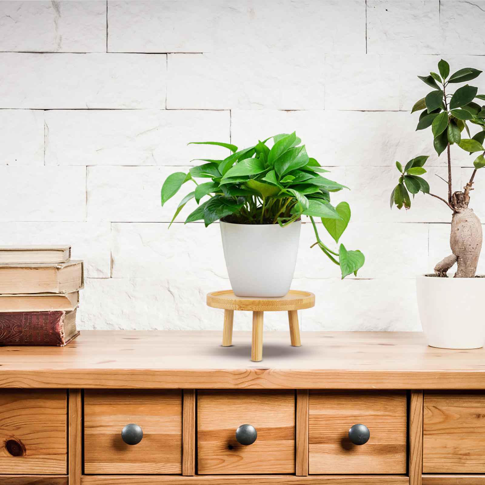 Holder Stand Pot Flower Wood W - Desk Setup Shelves 리뷰 및 가격