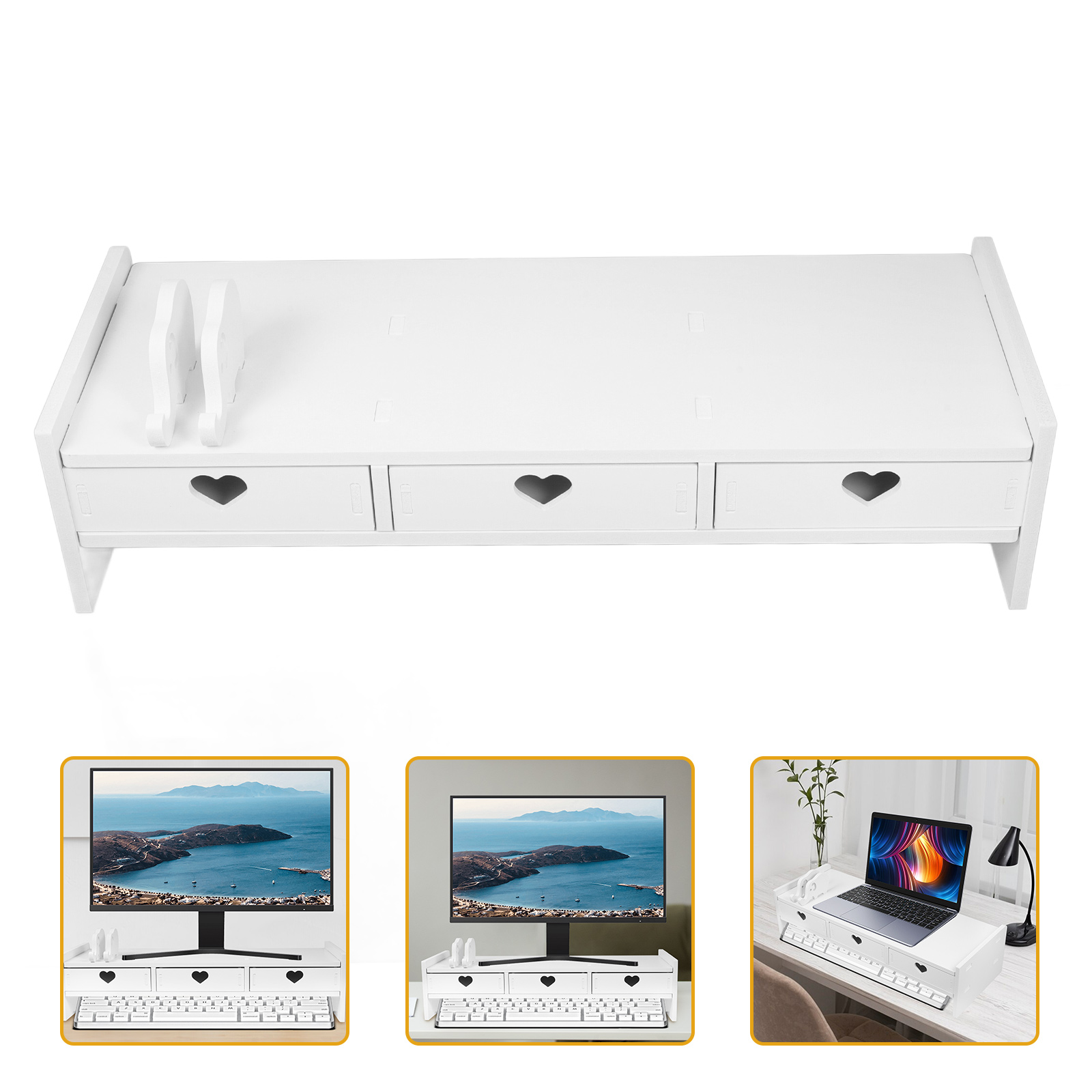 Keyboard Storage Rack Monitor  - Monitor Riser Wood 리뷰 및 가격