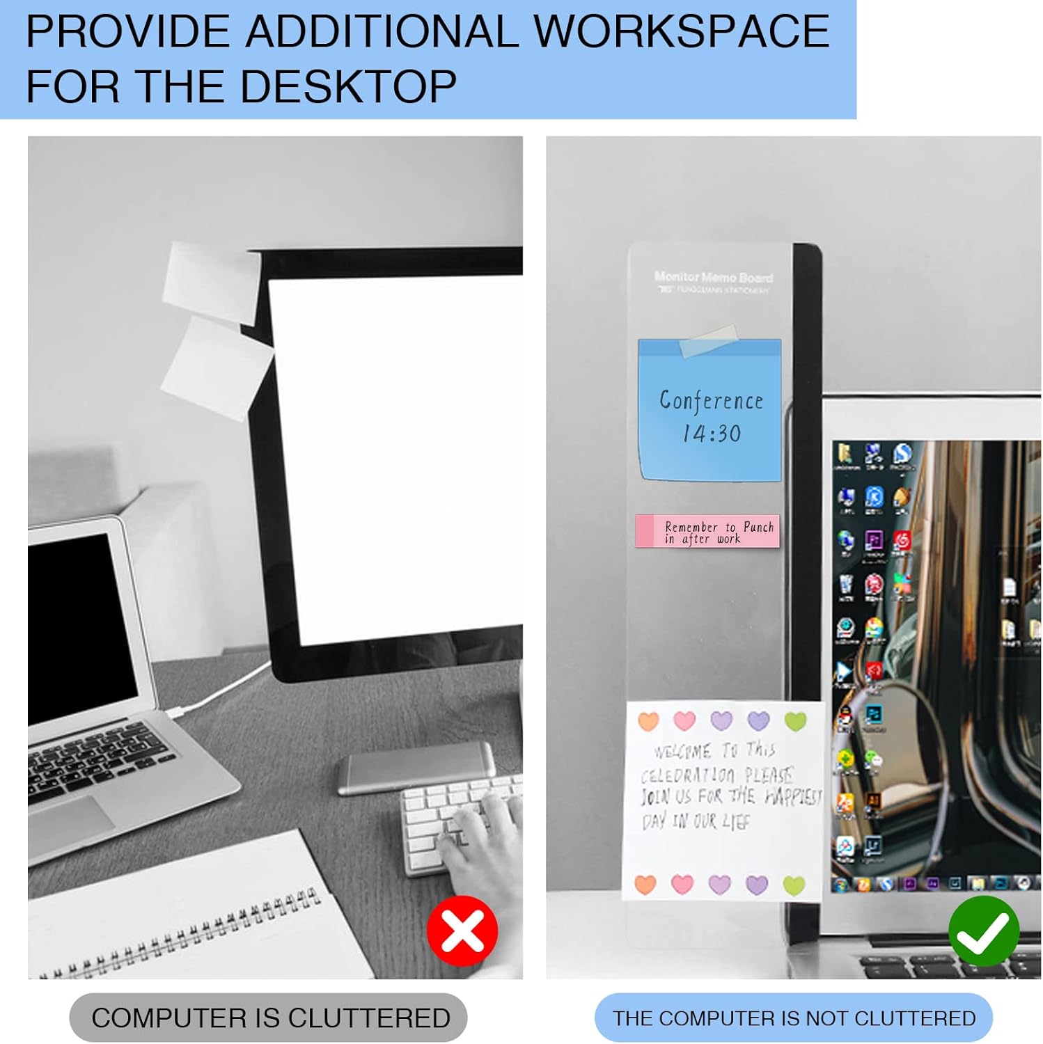 Acrylic Monitor Memo Board, 11 - Sticky Memo Holder 리뷰 및 가격