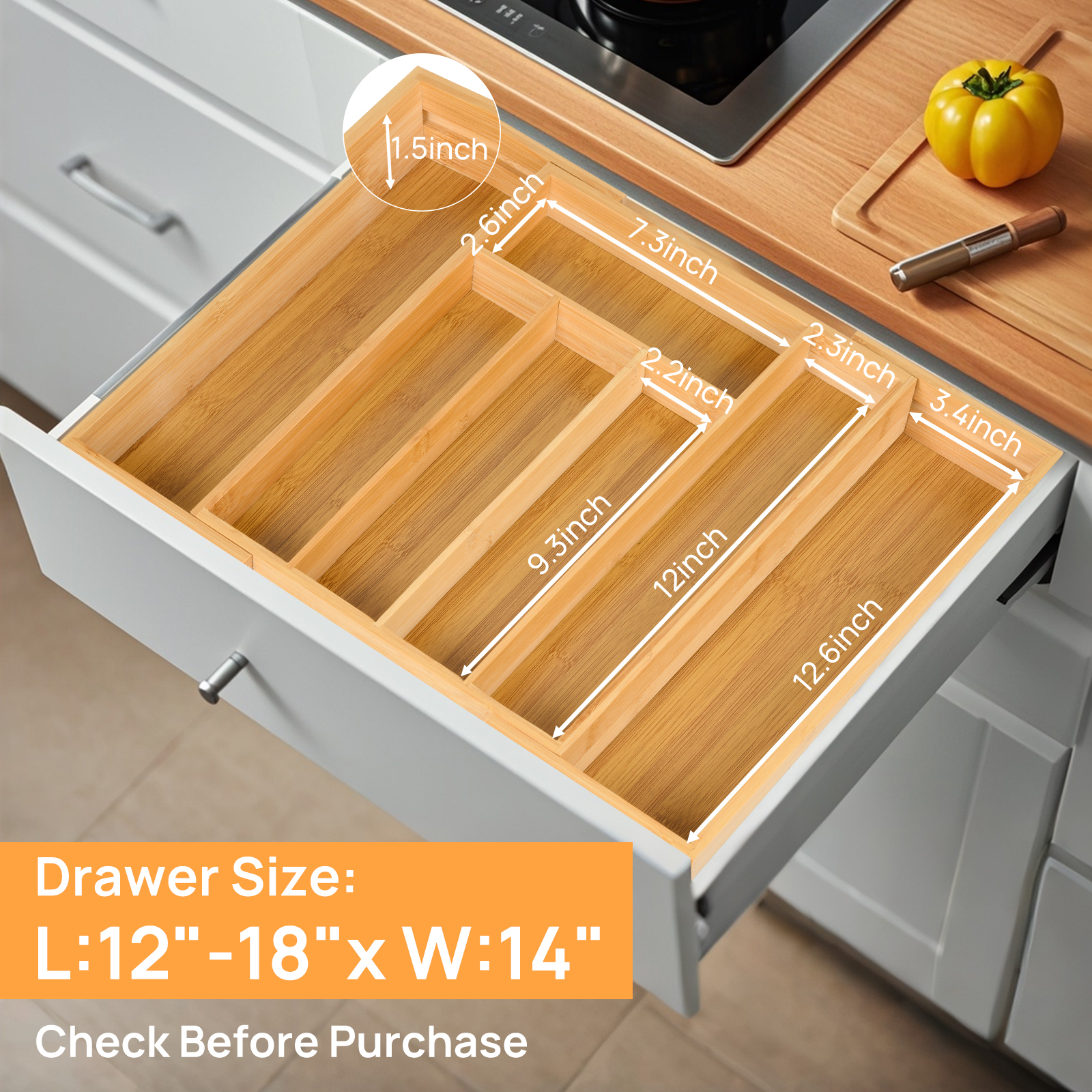 Bamboo Kitchen Drawer Organize - Drawer Organizer Bamboo 리뷰 및 가격