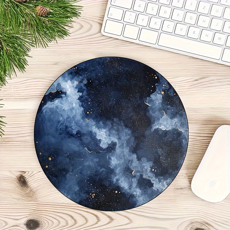 Round Mouse Pad Non-Slip Gamin - Desk Setup Blue 리뷰 및 가격