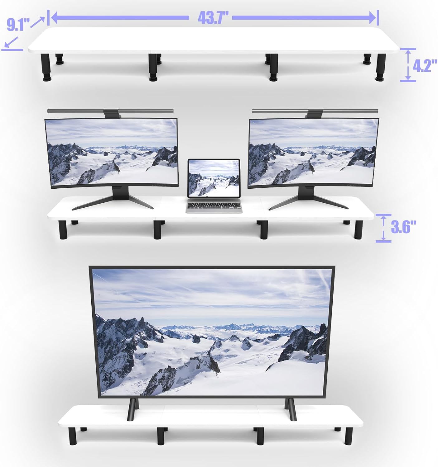 Dual Monitor Stand Riser 43.7  - Monitor Riser Wood 리뷰 및 가격