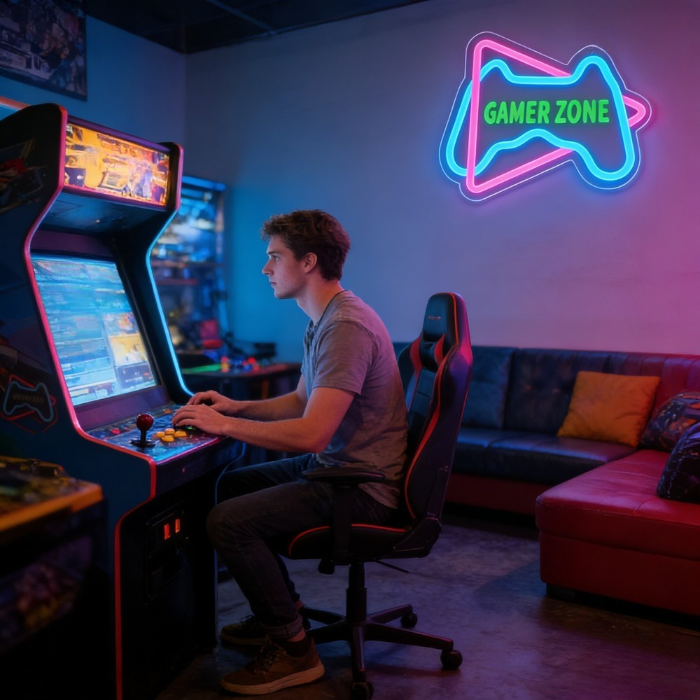 Gamer Zone Neon Sign USB Gifts - Desk Setup Blue 리뷰 및 가격